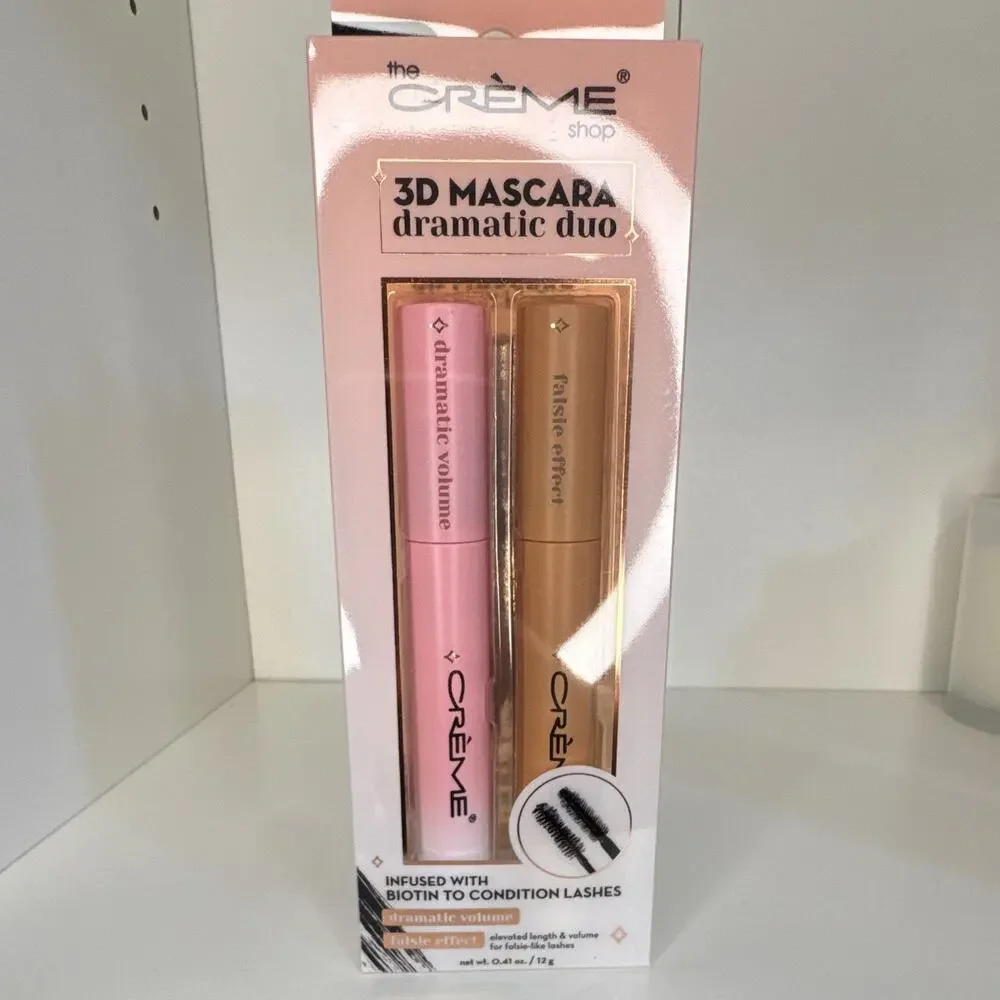 The Crème Shop 3D Mascara Dramatic Duo Volumizing Black 0.41 oz / 12 g